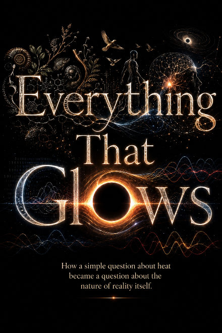 Cover of Everything That Glows by Karl Meves: a prism splitting white light into a spectrum.